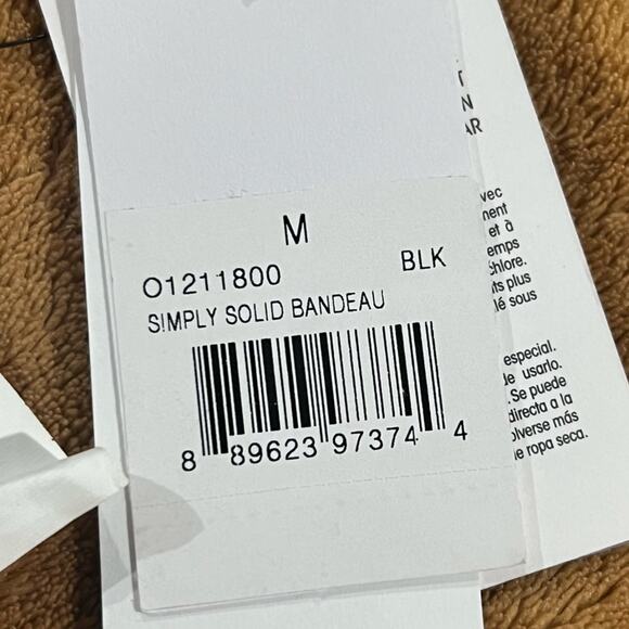 Volcom Simply Solid Braided High Neck Bandeau Bikini Top Black Sz Medium NWT - Picture 5 of 11